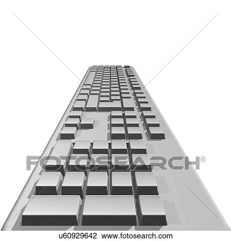 Computer keyboard, artwork View Large Illustration Drawing - Computer keyboard, artwork. Fotosearch