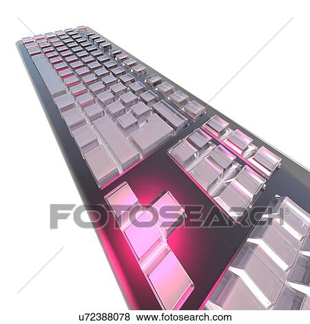 Computer keyboard, artwork View Large Illustration Stock Illustration - Computer keyboard, artwork. Fotosearch