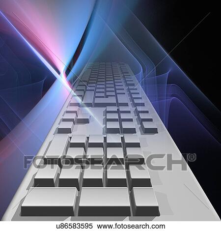 Computer keyboard, artwork View Large Illustration Stock Illustration - Computer keyboard, artwork. Fotosearch