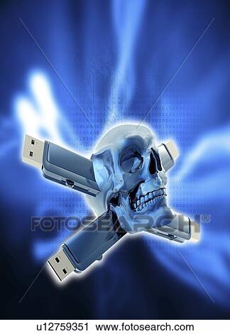 Clip Art - Computer virus, conceptual artwork. Fotosearch