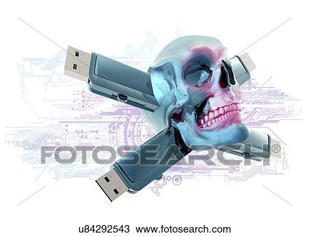 Computer virus, conceptual artwork View Large Illustration Drawing - Computer virus, conceptual artwork. Fotosearch