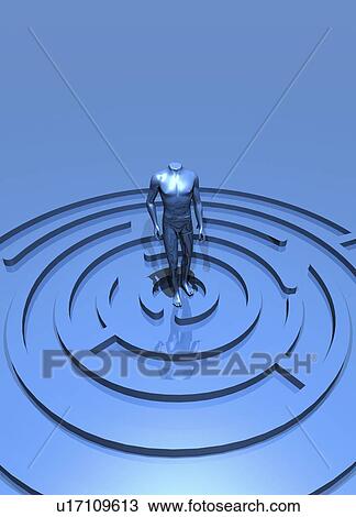 Drawing - Confusion, conceptual artwork. Fotosearch