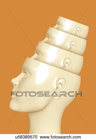 Clipart - Consciousness, conceptual artwork. Fotosearch