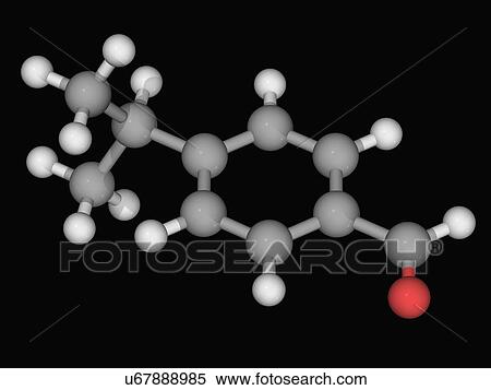 Stock Illustration - Cuminaldehyde molecule. Fotosearch