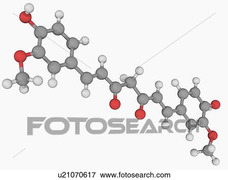 Stock Illustration - Curcumin molecule. Fotosearch