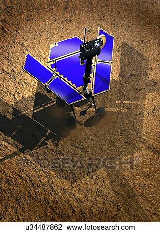 Curiosity rover, artwork View Large Illustration Drawing - Curiosity rover, artwork. Fotosearch