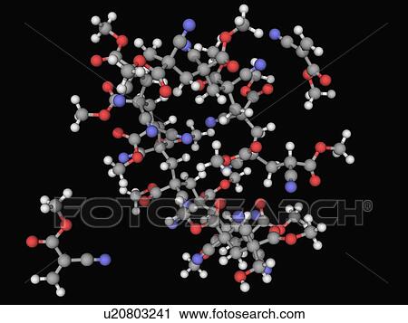 Clip Art - Cyanoacrylate molecule. Fotosearch