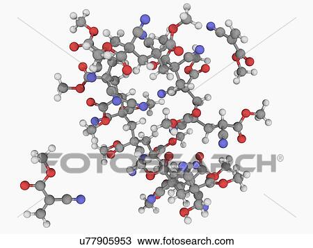 Cyanoacrylate molecule View Large Illustration Drawing - Cyanoacrylate molecule. Fotosearch