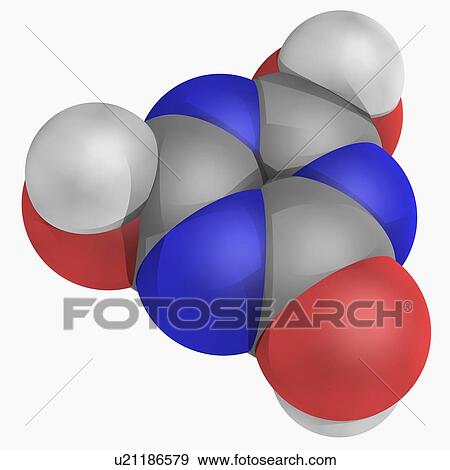 Stock Illustration - Cyanuric acid molecule. Fotosearch