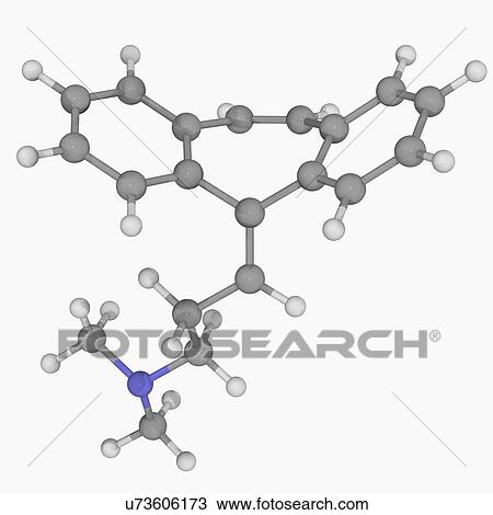Drawing - Cyclobenzaprine drug molecule. Fotosearch