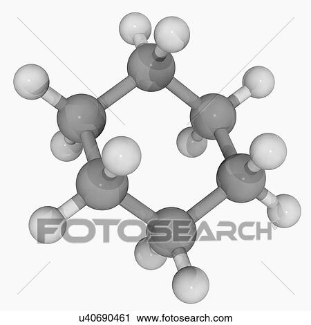 Cyclohexane molecule View Large Illustration Clip Art - Cyclohexane molecule. Fotosearch