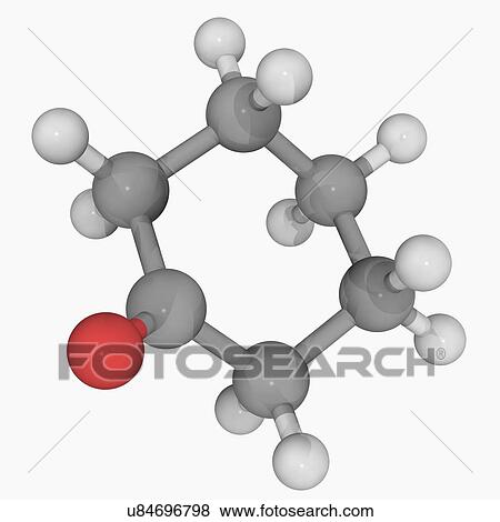 Cyclohexanone molecule View Large Illustration Stock Illustration - Cyclohexanone molecule. Fotosearch