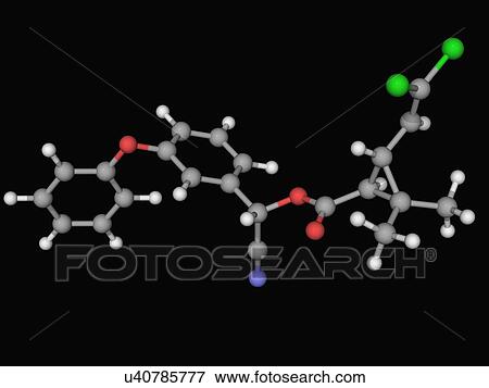 Stock Illustration - Cypermethrin insecticide molecule. Fotosearch