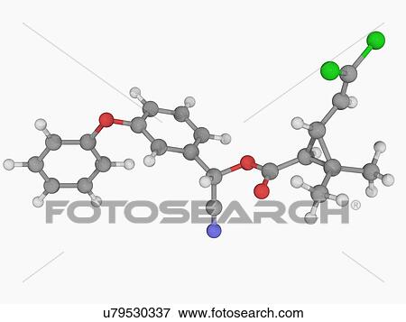 Stock Illustration - Cypermethrin insecticide molecule. Fotosearch