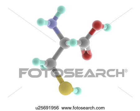 Stock Illustration - Cysteine Molecule. Fotosearch