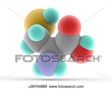 Stock Illustration - Cysteine Molecule. Fotosearch