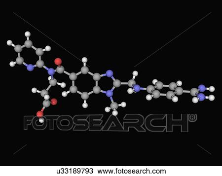 Drawing - Dabigatran drug molecule. Fotosearch