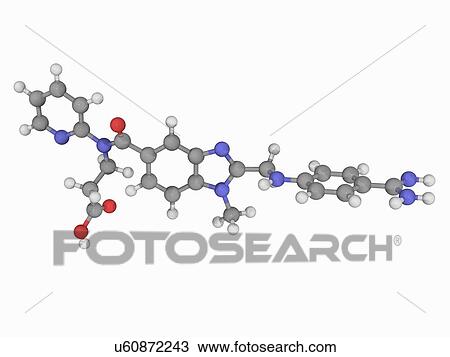 Drawing - Dabigatran drug molecule. Fotosearch