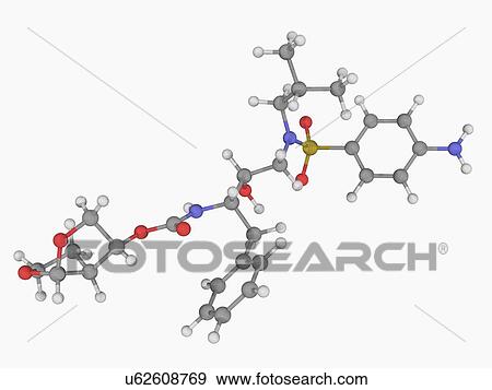 Stock Illustration - Darunavir drug molecule. Fotosearch