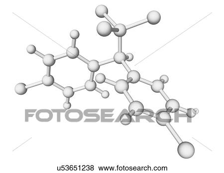 Stock Illustration - DDT pesticide molecule. Fotosearch