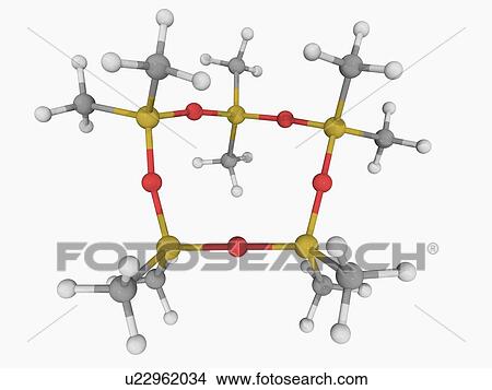 Stock Illustration - Decamethylcyclopentasiloxane molecule. Fotosearch