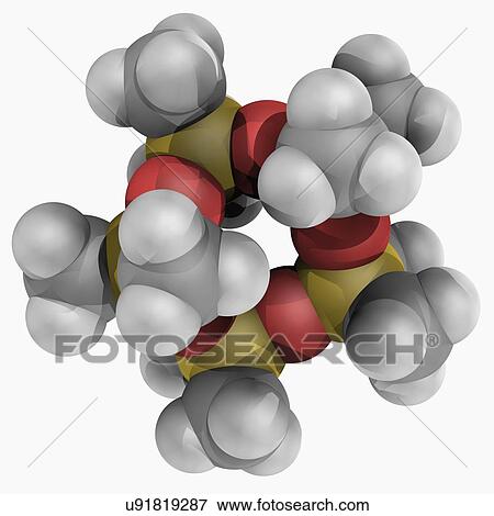 Stock Illustration - Decamethylcyclopentasiloxane molecule. Fotosearch