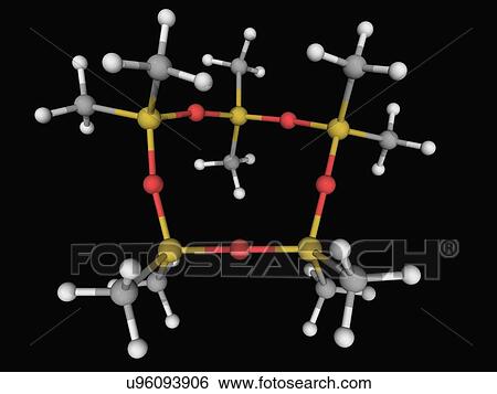 Stock Illustration - Decamethylcyclopentasiloxane molecule. Fotosearch