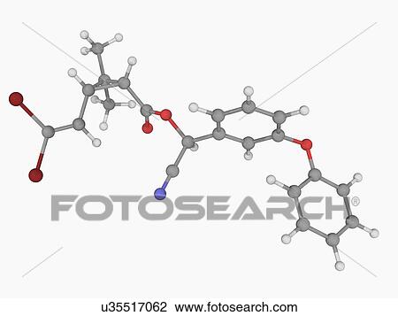 Deltamethrin insecticide molecule View Large Illustration Drawing - Deltamethrin insecticide molecule. Fotosearch