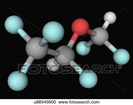 Clipart - Desflurane molecule. Fotosearch
