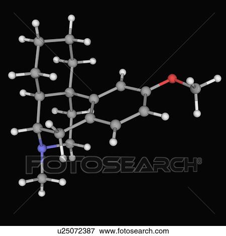 Stock Illustration - Dextromethorphan drug molecule. Fotosearch