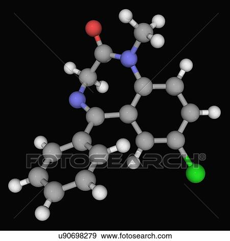 Diazepam drug molecule View Large Illustration Stock Illustration - Diazepam drug molecule. Fotosearch
