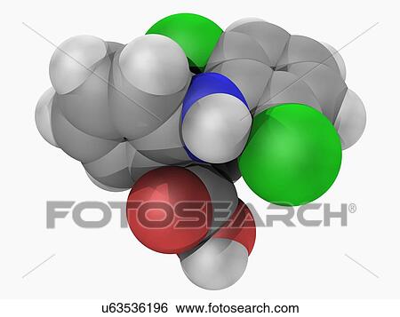 Diclofenac drug molecule View Large Illustration Stock Illustration - Diclofenac drug molecule. Fotosearch