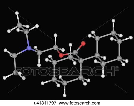 Stock Illustration - Dicyclomine drug molecule. Fotosearch