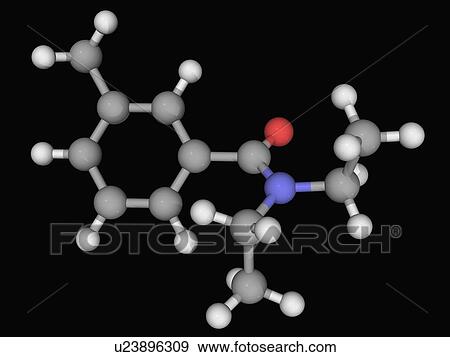 Stock Illustration - Diethyltoluamide DEET molecule. Fotosearch