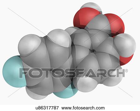 Diflunisal drug molecule View Large Illustration Stock Illustration - Diflunisal drug molecule. Fotosearch