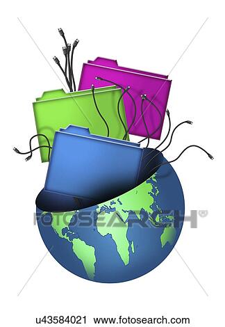 Clip Art - Digital Earth, conceptual artwork. Fotosearch