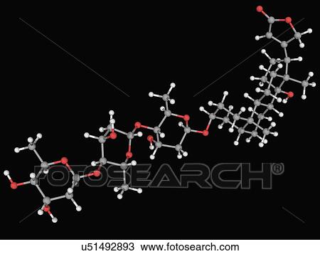 Digitoxin poison molecule View Large Illustration Drawing - Digitoxin poison molecule. Fotosearch