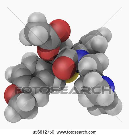 Clipart - Diltiazem drug molecule. Fotosearch