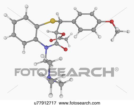 Stock Illustration - Diltiazem drug molecule. Fotosearch