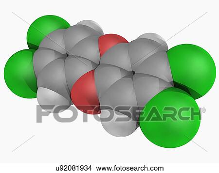 Stock Illustration - Dioxin TCDD molecule. Fotosearch
