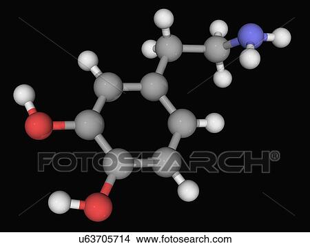 Stock Illustration - Dopamine molecule. Fotosearch
