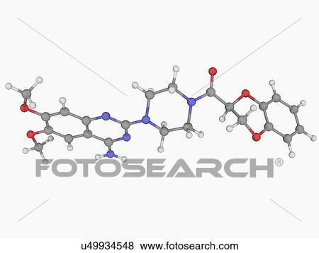 Stock Illustration - Doxazosin drug molecule. Fotosearch