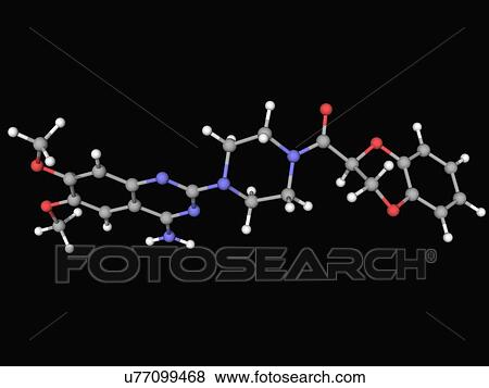 Doxazosin drug molecule View Large Illustration Stock Illustration - Doxazosin drug molecule. Fotosearch