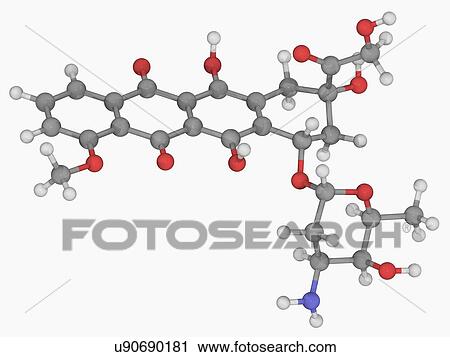 Clip Art - Doxorubicin drug molecule. Fotosearch