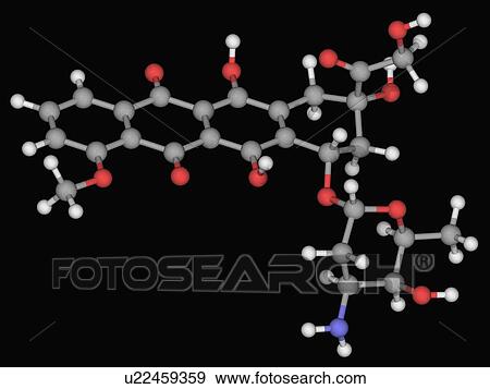 Stock Illustration - Doxorubicin drug molecule. Fotosearch