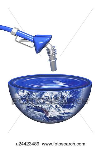 Draining Earth's resources, artwork View Large Illustration Stock Illustration - Draining Earth's resources, artwork. Fotosearch