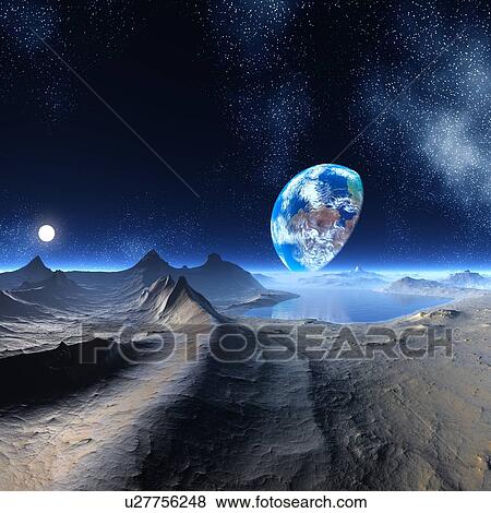 Earth-like alien planet, artwork View Large Illustration Stock Illustration - Earth-like alien planet, artwork. Fotosearch