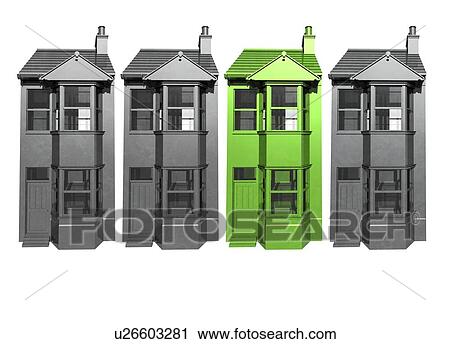 Clip Art - Eco-friendly house, conceptual artwork. Fotosearch