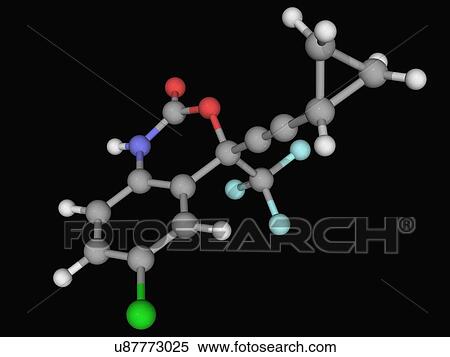 Stock Illustration - Efavirenz drug molecule. Fotosearch