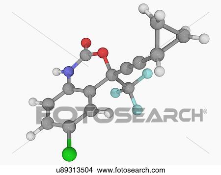 Stock Illustration - Efavirenz drug molecule. Fotosearch